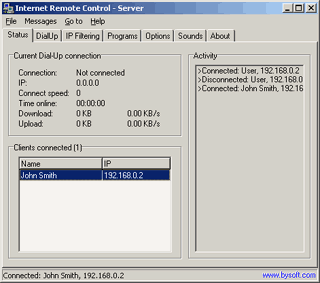 Screenshot of BySoft Internet Remote Control